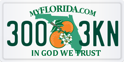 FL license plate 3003KN