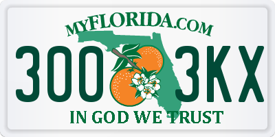 FL license plate 3003KX