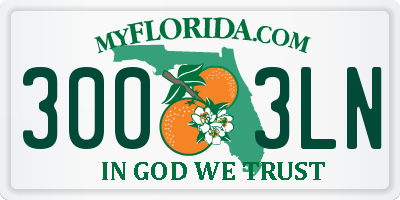 FL license plate 3003LN