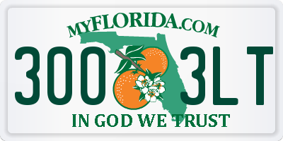 FL license plate 3003LT