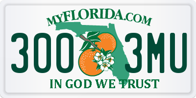 FL license plate 3003MU
