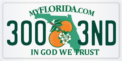FL license plate 3003ND