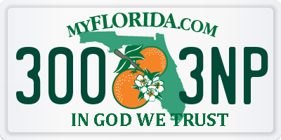 FL license plate 3003NP