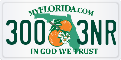 FL license plate 3003NR