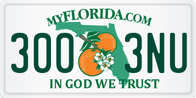 FL license plate 3003NU
