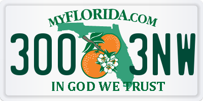 FL license plate 3003NW