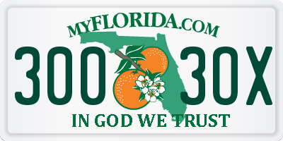 FL license plate 3003OX