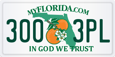 FL license plate 3003PL