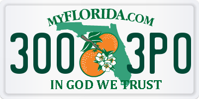 FL license plate 3003PO
