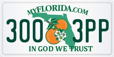 FL license plate 3003PP