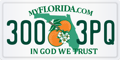 FL license plate 3003PQ