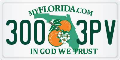 FL license plate 3003PV