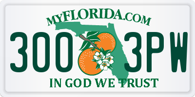 FL license plate 3003PW