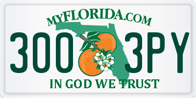 FL license plate 3003PY