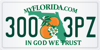FL license plate 3003PZ