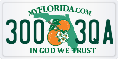 FL license plate 3003QA