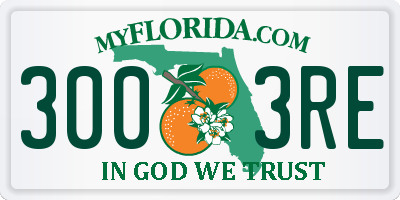 FL license plate 3003RE