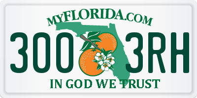 FL license plate 3003RH