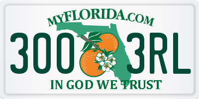 FL license plate 3003RL