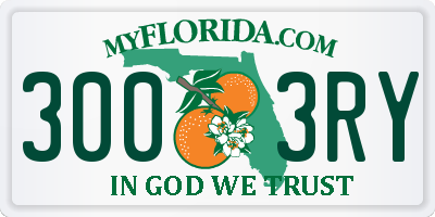 FL license plate 3003RY