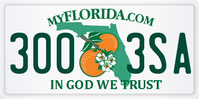 FL license plate 3003SA