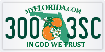 FL license plate 3003SC