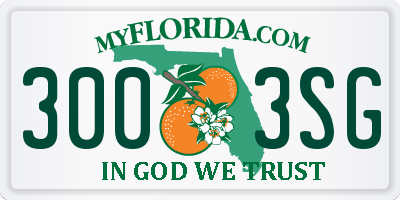 FL license plate 3003SG