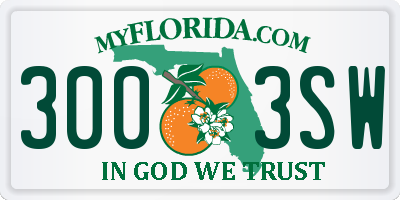 FL license plate 3003SW