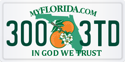 FL license plate 3003TD