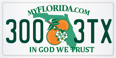 FL license plate 3003TX
