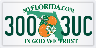FL license plate 3003UC