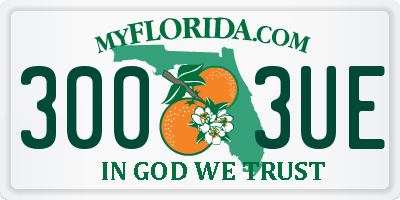 FL license plate 3003UE