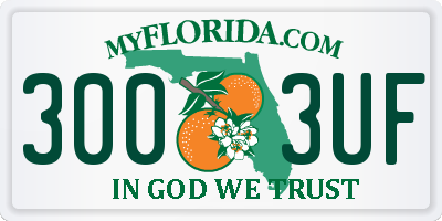 FL license plate 3003UF