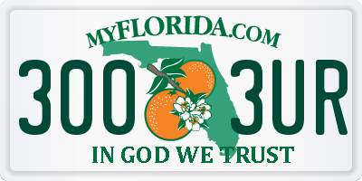 FL license plate 3003UR