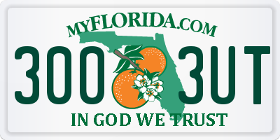 FL license plate 3003UT