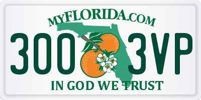 FL license plate 3003VP
