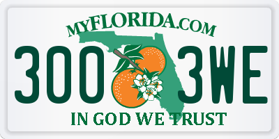 FL license plate 3003WE