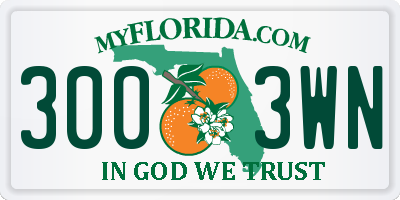 FL license plate 3003WN