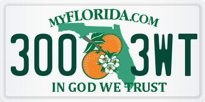 FL license plate 3003WT