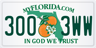 FL license plate 3003WW