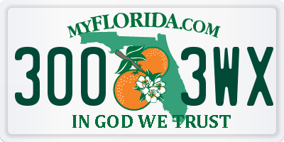 FL license plate 3003WX