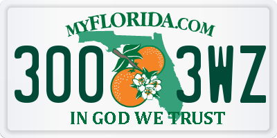 FL license plate 3003WZ