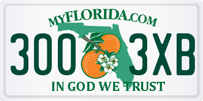 FL license plate 3003XB
