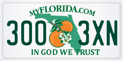 FL license plate 3003XN