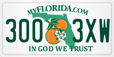 FL license plate 3003XW
