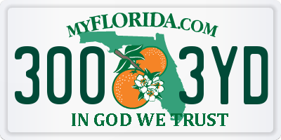 FL license plate 3003YD