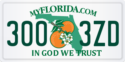 FL license plate 3003ZD