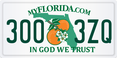 FL license plate 3003ZQ