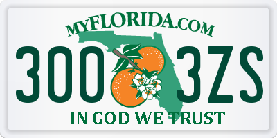 FL license plate 3003ZS