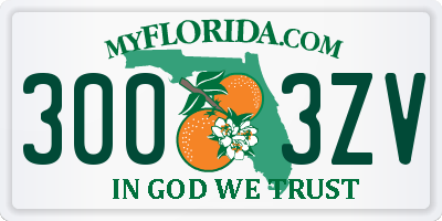 FL license plate 3003ZV